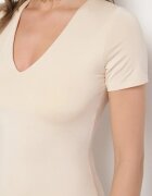 by swan Rochie bej deschisă mulată Bodycon cu decolteu în V Efricene