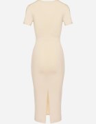 by swan Rochie bej deschisă mulată Bodycon cu decolteu în V Efricene