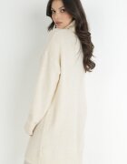 by swan Rochie bej din lână oversize cu guler înalt Heire