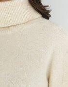 by swan Rochie bej din lână oversize cu guler înalt Heire