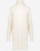 by swan Rochie bej din lână oversize cu guler înalt Heire