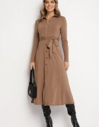 by swan Rochie Bej închisă Maxi cu croială tip cămașă cu cordon mZynlee