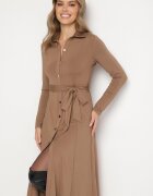 by swan Rochie Bej închisă Maxi cu croială tip cămașă cu cordon mZynlee