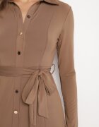 by swan Rochie Bej închisă Maxi cu croială tip cămașă cu cordon mZynlee