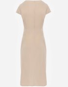 by swan Rochie Bej Midi cu Decolteu Pătrat Revinane