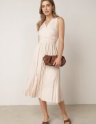 by swan Rochie Bej Midi Fără Mâneci cu Fustă Plisată Dreana