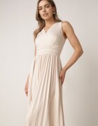 by swan Rochie Bej Midi Fără Mâneci cu Fustă Plisată Dreana