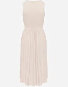 by swan Rochie Bej Midi Fără Mâneci cu Fustă Plisată Dreana