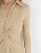 by swan Rochie Bej tip Cămașă cu Nod Zilisa