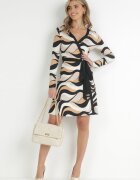 by swan Rochie Bej tip petrecută cu imprimeu modelat Jameka