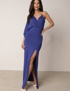 by swan Rochie bleumarin asimetrică maxi pe un umăr cu lănțișor la umăr Kesilli