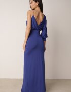 by swan Rochie bleumarin asimetrică maxi pe un umăr cu lănțișor la umăr Kesilli