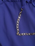 by swan Rochie bleumarin asimetrică maxi pe un umăr cu lănțișor la umăr Kesilli