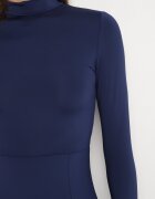 by swan Rochie Bleumarin cu guler semi-înalt cambrată cu șliț lateral Sailea