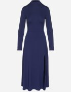 by swan Rochie Bleumarin cu guler semi-înalt cambrată cu șliț lateral Sailea