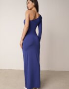 by swan Rochie bleumarin petrecută maxi pe un umăr cu drapaje Analaura
