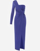 by swan Rochie bleumarin petrecută maxi pe un umăr cu drapaje Analaura