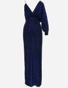 by swan Rochie bleumarin Strălucitoare Asimetrică Maxi cu Despicătură și Decolteu Petrecut Aknasa