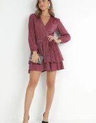 by swan Rochie Bordo Closh cu Fir Metalic Adine