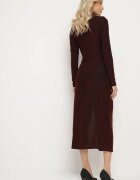 by swan Rochie Bordo Mulată cu Viscoză Decorată cu încrețituri și fantă laterală Lilindra