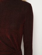 by swan Rochie Bordo Mulată cu Viscoză Decorată cu încrețituri și fantă laterală Lilindra