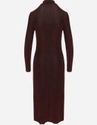 by swan Rochie Bordo Mulată cu Viscoză Decorată cu încrețituri și fantă laterală Lilindra