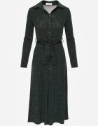 by swan Rochie Cămașă Cloche Verde închis cu cordon Cheresin