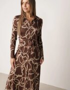 by swan Rochie-cămașă cu vâscoză cu model geometric Padima Maro