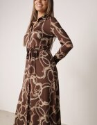 by swan Rochie-cămașă cu vâscoză cu model geometric Padima Maro
