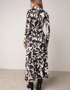 by swan Rochie-cămașă din vâscoză cu curea cu model abstract Galliana Neagră