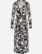 by swan Rochie-cămașă din vâscoză cu curea cu model abstract Galliana Neagră