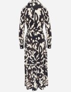 by swan Rochie-cămașă din vâscoză cu curea cu model abstract Galliana Neagră