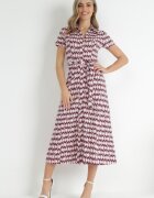by swan Rochie cămașă Fucsia Maxi cu curea de material Rainora