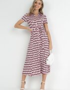 by swan Rochie cămașă Fucsia Maxi cu curea de material Rainora