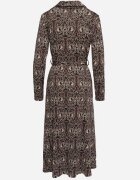 by swan Rochie Cămașă Maro-Bej Decorată cu Model Ornamental Mesilie