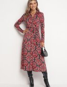 by swan Rochie cămașă Roșie Cloș cu model Paisley Jeulia