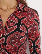 by swan Rochie cămașă Roșie Cloș cu model Paisley Jeulia