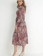 by swan Rochie-cămașă Roșie cu curea legată Jelan