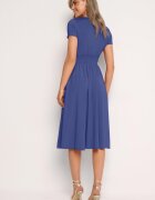 by swan Rochie Cambrată Albastră cu Decolteu Petrecut Quimadea