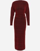 by swan Rochie Cambrată Bordeaux cu Viscoză pe Un Umăr Nialinda