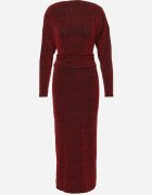 by swan Rochie Cambrată Bordeaux cu Viscoză pe Un Umăr Nialinda