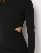 by swan Rochie Cambrată Neagră cu Decupaje în Talie și Șliț la Bază Larnnie