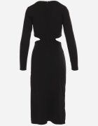 by swan Rochie Cambrată Neagră cu Decupaje în Talie și Șliț la Bază Larnnie