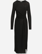 by swan Rochie Cambrată Negru cu Viscoză Decorată cu Fir Metalic și Nod Ninnovia