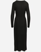by swan Rochie Cambrată Negru cu Viscoză Decorată cu Fir Metalic și Nod Ninnovia