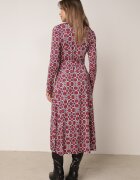 by swan Rochie Cambrată Roșu-Albă Maxi cu Centură Textilă cu Imprimeu Geometric Filint
