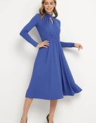 by swan Rochie Cloche Albastră cu Decupaj Decorativ și Linie de Umeri Rigidizată Rivfedi