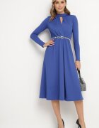 by swan Rochie Cloche Albastră cu Decupaj Decorativ și Linie de Umeri Rigidizată Rivfedi