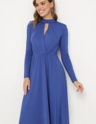 by swan Rochie Cloche Albastră cu Decupaj Decorativ și Linie de Umeri Rigidizată Rivfedi