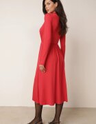 by swan Rochie Cloche Roșie cu Decupaj Decorativ și Umeri Întăriți Rivfedi
